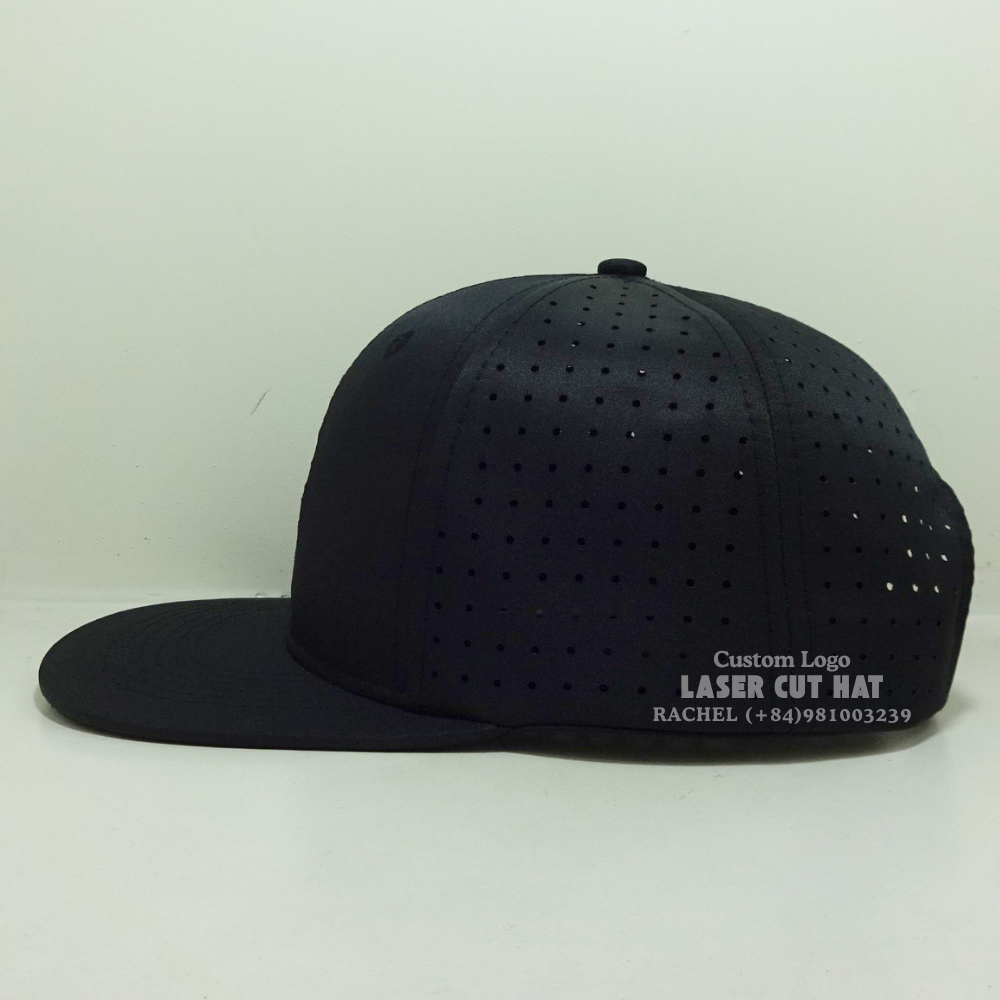 Special Snapback Caps Laser Cut Hole Perforated Embroidered Logo On Front Structured Hats Private Label On Sweatband OEM Vietnam 5