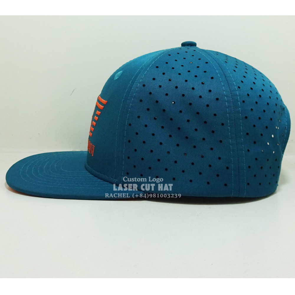 Special Under Brim Custom Snapback Embroidered Logo 6 Panel Structured Caps Laser Cut Hole Perforated Adjustable Snapback Unisex 4