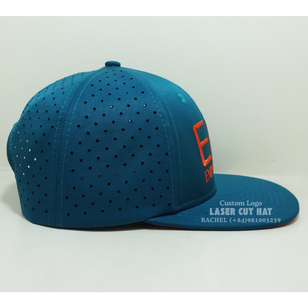 Special Under Brim Custom Snapback Embroidered Logo 6 Panel Structured Caps Laser Cut Hole Perforated Adjustable Snapback Unisex 5