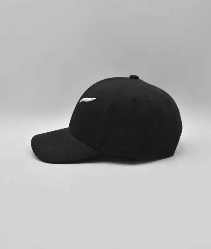 Sport Fashion 6-Panel Curved Brim 3D Embroidery High Quality Black Color Medium Profile Cotton/Polyester Fabric Baseball Cap 3