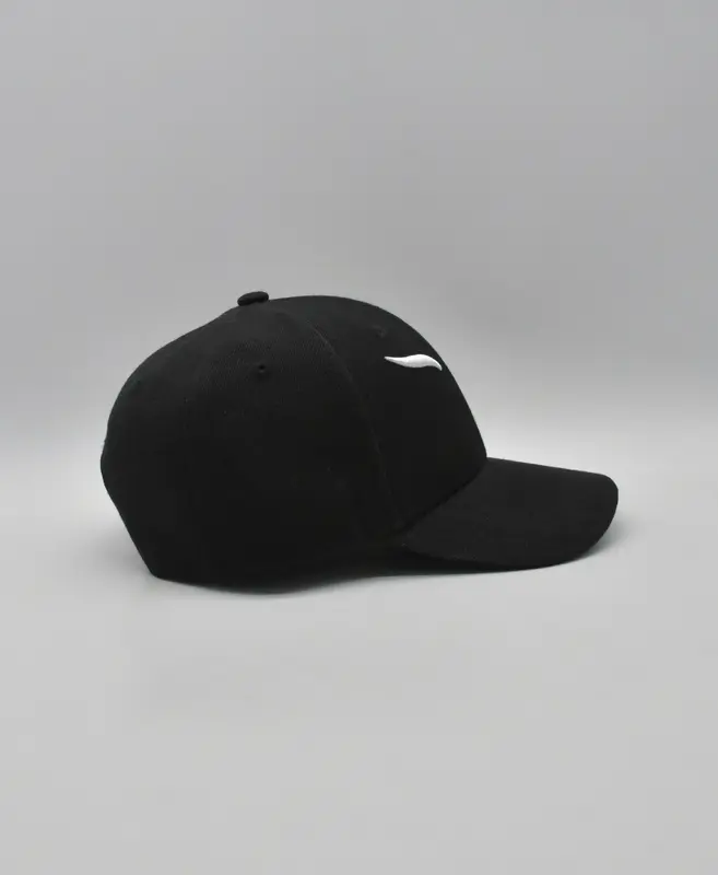 Sport Fashion 6-Panel Curved Brim 3D Embroidery High Quality Black Color Medium Profile Cotton/Polyester Fabric Baseball Cap 4