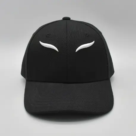 Sport Fashion 6-Panel Curved Brim 3D Embroidery High Quality Black Color Medium Profile Cotton/Polyester Fabric Baseball Cap