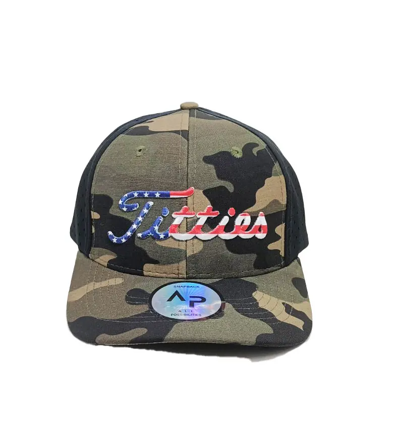 Sport Hats Promotional Event Brand Laser Cut Holes Cotton Baseball Caps with Embroidery Logo and Printing Flag Logo 3