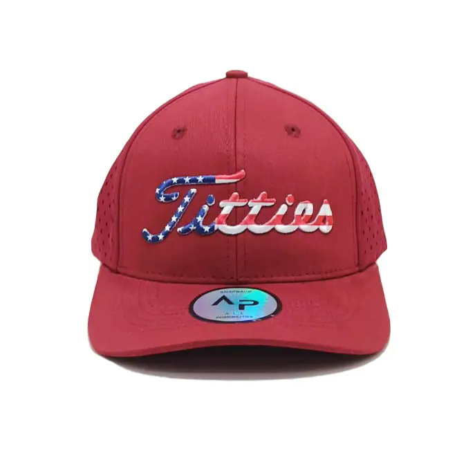 Sport Hats Promotional Event Brand Laser Cut Holes Cotton Baseball Caps with Embroidery Logo and Printing Flag Logo
