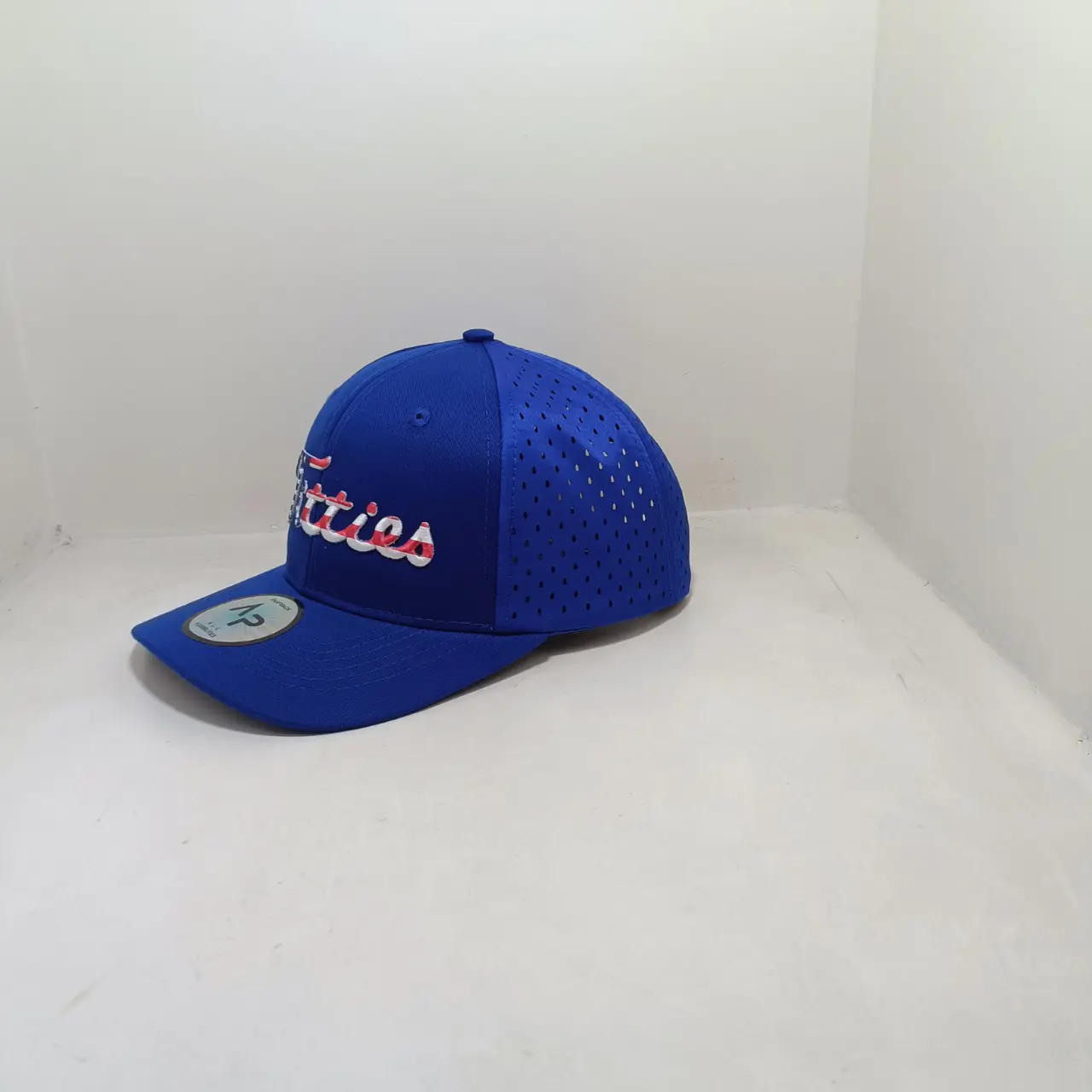 Sport Hats Promotional Event Brand Laser Cut Holes Cotton Baseball Caps with Embroidery Logo and Printing Flag Logo 6