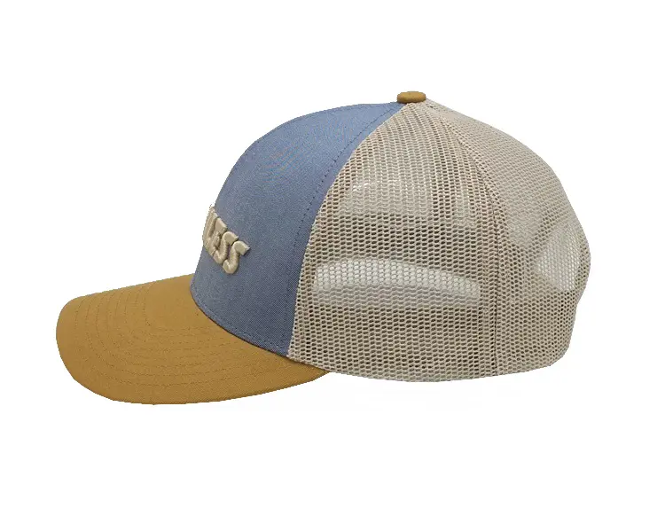 Sports Cap Fashion Style Wholesale 6-Panel Pre-Curved Brim High Quality Grey/Yellow Color Medium Profile Trucker Hat 2