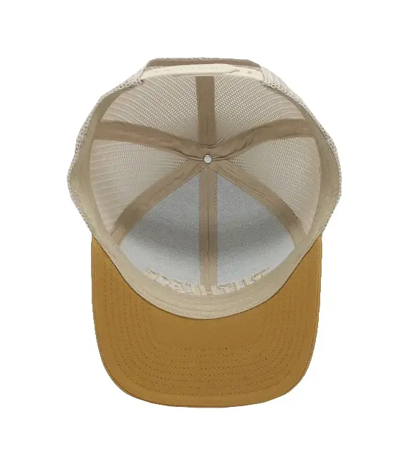 Sports Cap Fashion Style Wholesale 6-Panel Pre-Curved Brim High Quality Grey/Yellow Color Medium Profile Trucker Hat 3
