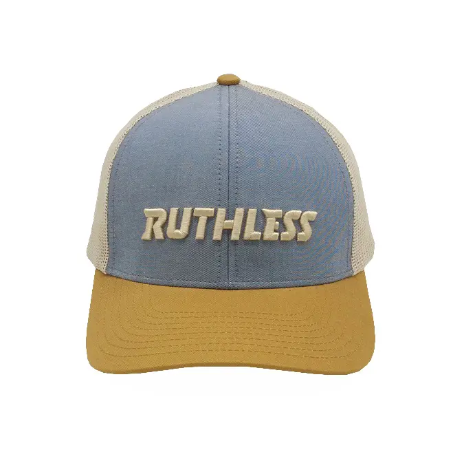 Sports Cap Fashion Style Wholesale 6-Panel Pre-Curved Brim High Quality Grey/Yellow Color Medium Profile Trucker Hat 1