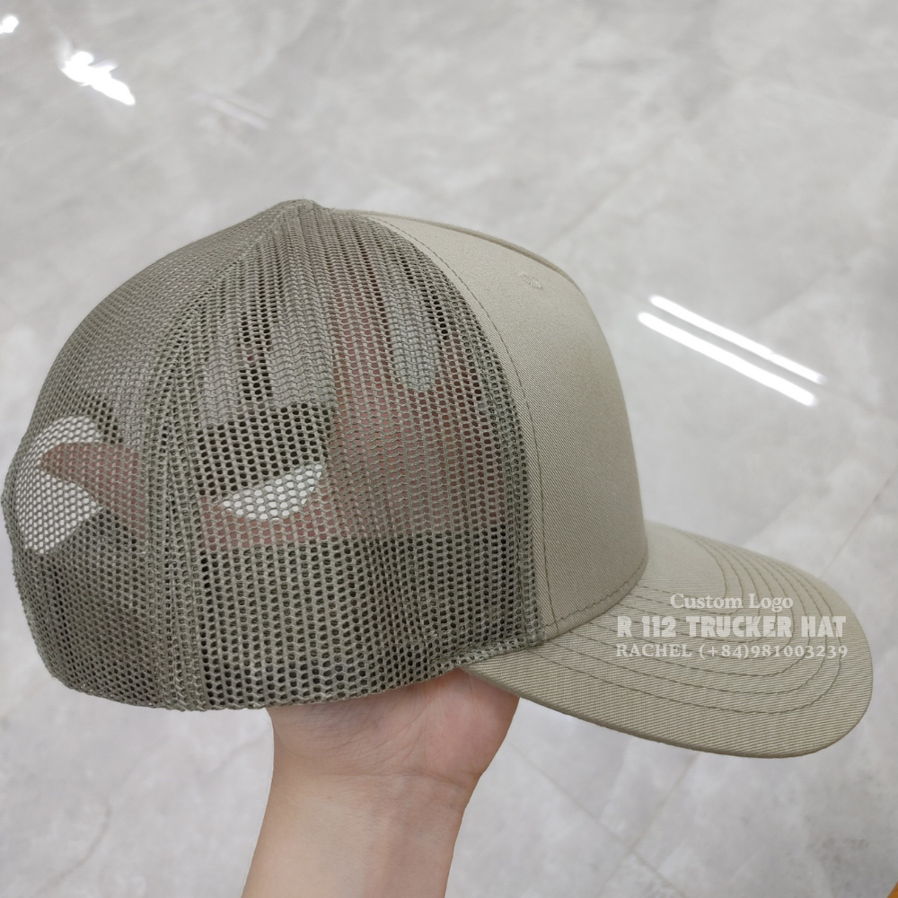 Sports Gorras Trucker Hats R 112 FT Premium Mesh Beige Mossy Green Structured Caps For Brand New Collections Vietnam Headwear 3