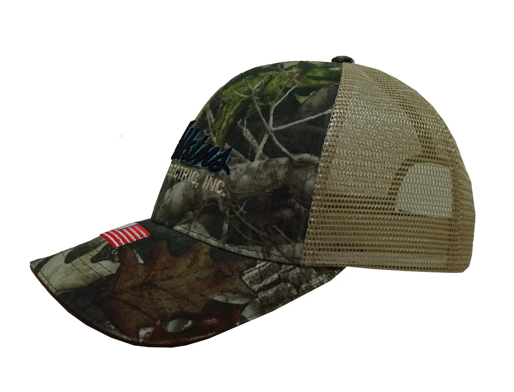 Sporty Style Custom Logo 6-Panel Curved Brim High Quality Adjustable Structured Medium Profile Cotton/Mesh Fabric Trucker Hat 2