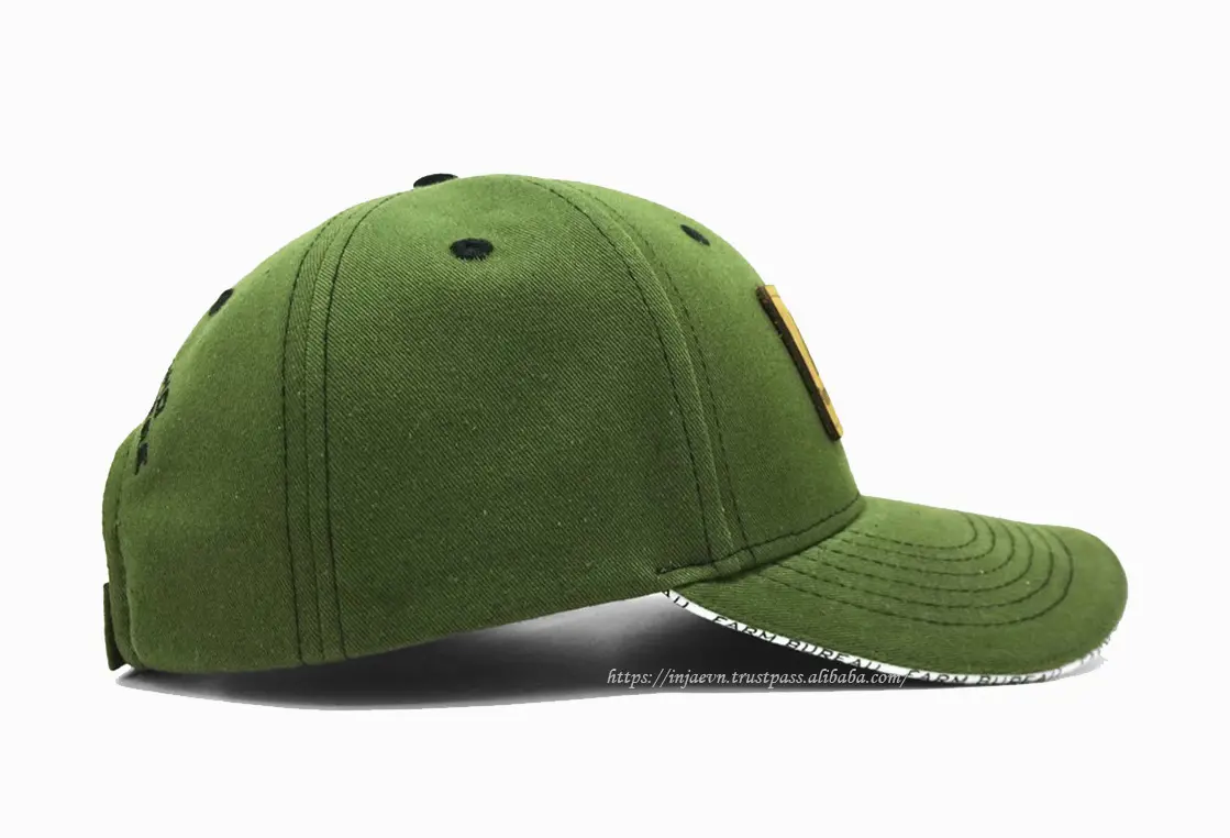 Sporty Style Unisex 6-Panel Curved Brim High Quality Green Color 65% Cotton and 35% Polyester Baseball Cap From Vietnam Supplier 3