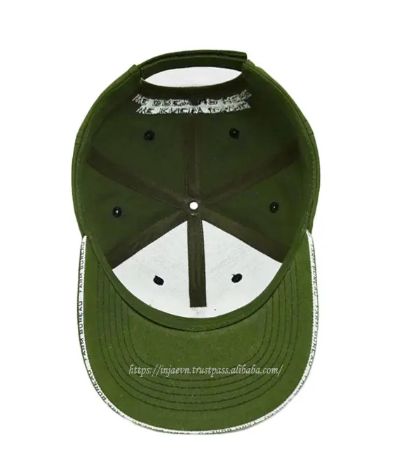 Sporty Style Unisex 6-Panel Curved Brim High Quality Green Color 65% Cotton and 35% Polyester Baseball Cap From Vietnam Supplier 5