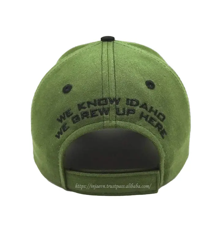 Sporty Style Unisex 6-Panel Curved Brim High Quality Green Color 65% Cotton and 35% Polyester Baseball Cap From Vietnam Supplier 4