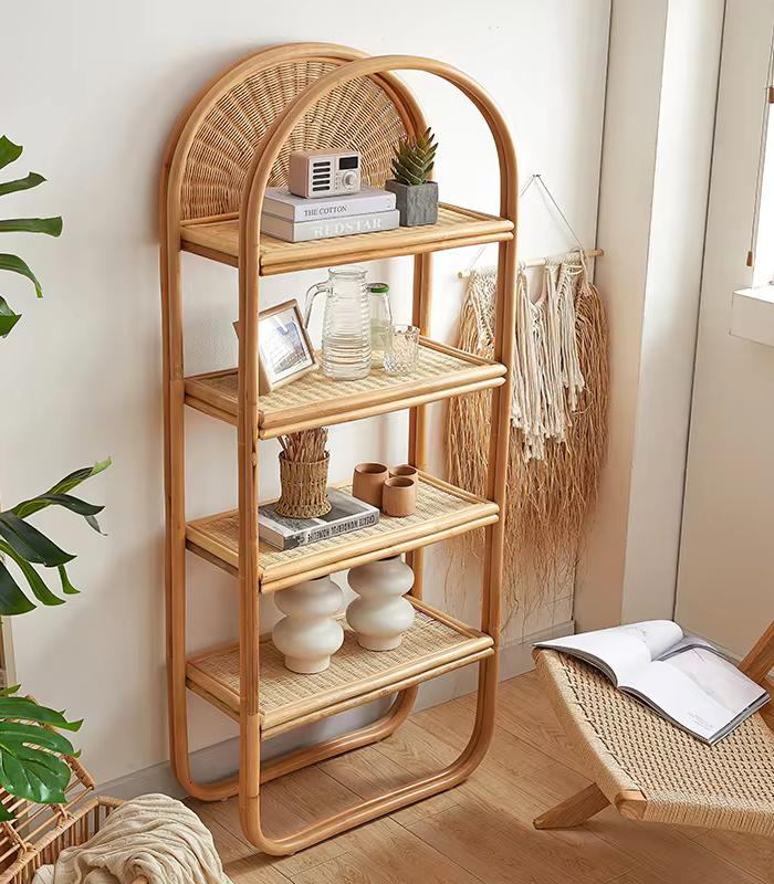 Standing rattan bookshelf Made In Vietnam Eco-friendly material used for Home decoration Storage shelf Wholesale 3