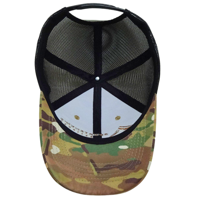 Streetwear Custom 6 Panel Embroidery Logo Camo Hat Mesh Back Trucker Hats Adjustable Closure Caps Vietnam OEM Manufacture L01 6
