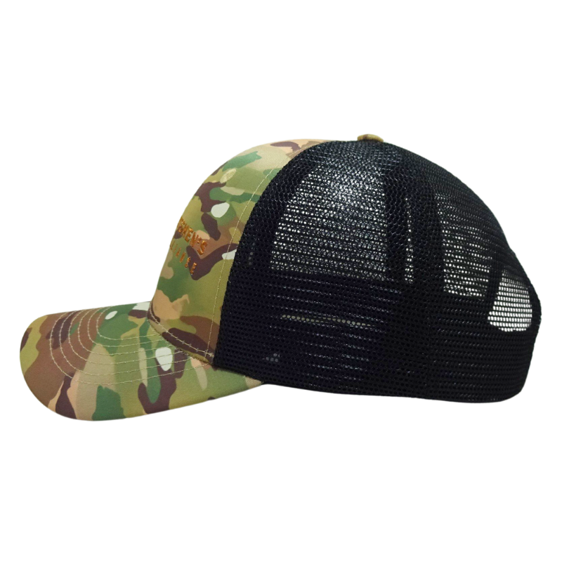Streetwear Custom 6 Panel Embroidery Logo Camo Hat Mesh Back Trucker Hats Adjustable Closure Caps Vietnam OEM Manufacture L01 4