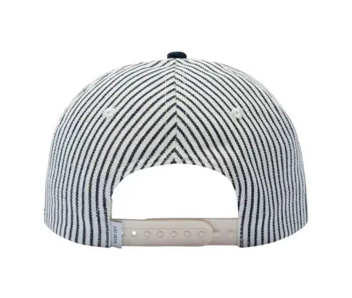 Striped-Pattern Baseball Caps Custom Embroidery Logo 6-Panel Curved Brim High Quality Blue Color Low Profile Baseball Cap 3