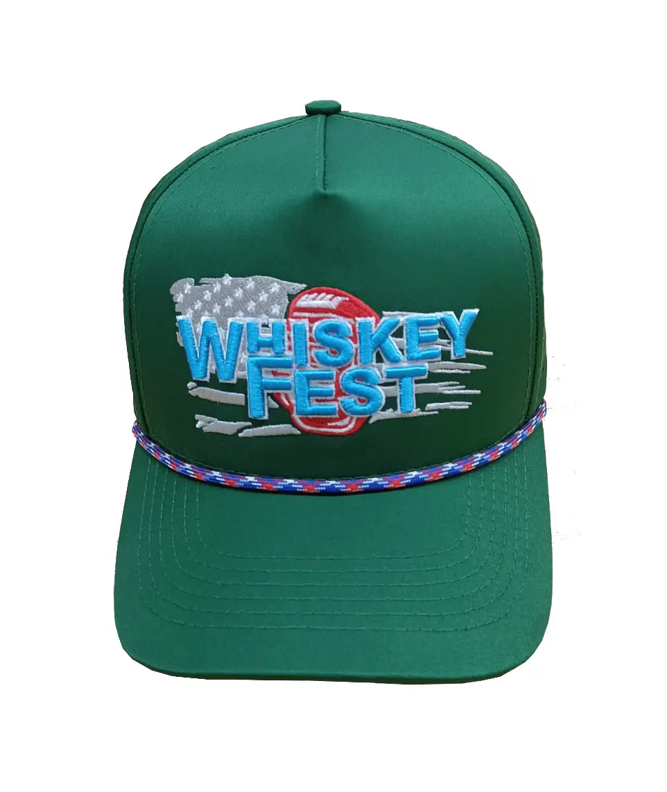 Structured 5-Panel Curved Brim High Quality Green Color Medium Profile Adjustable Cotton and Polyester Fabric Baseball Caps