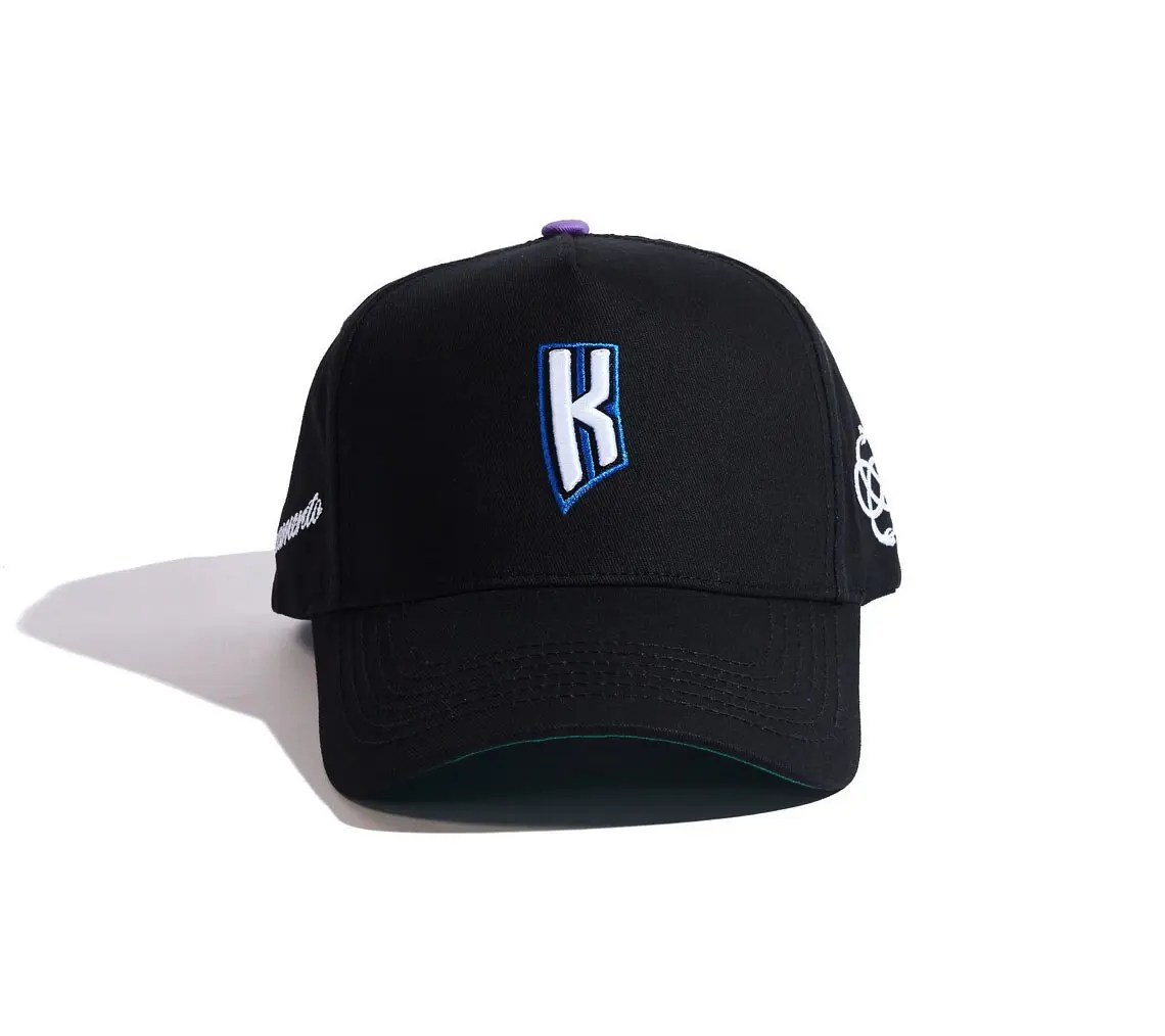 Structured 5 Panels Baseball Cap Custom Logo Wholesale Products Curved Brim High Quality Black Color Medium Profile Baseball Cap