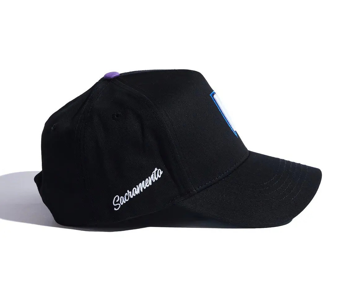 Structured 5 Panels Baseball Cap Custom Logo Wholesale Products Curved Brim High Quality Black Color Medium Profile Baseball Cap 3