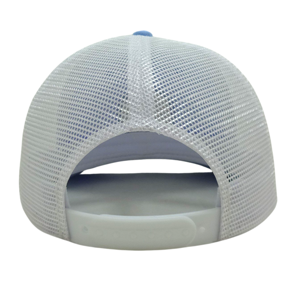 Structured 6 Panel Digital Printing Trucker Flat Brim White Mesh Single Breasted Buckle for All Ages Men and Women Wholesale OEM 7