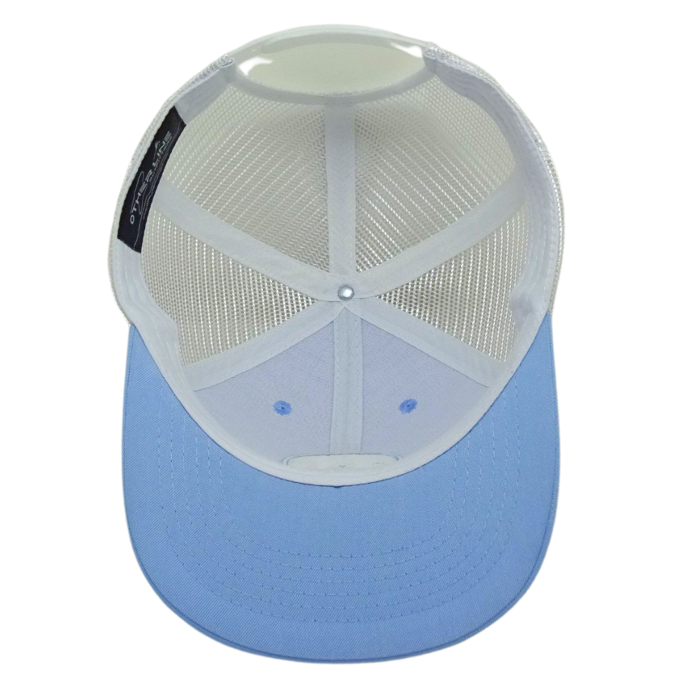Structured 6 Panel Digital Printing Trucker Flat Brim White Mesh Single Breasted Buckle for All Ages Men and Women Wholesale OEM 6
