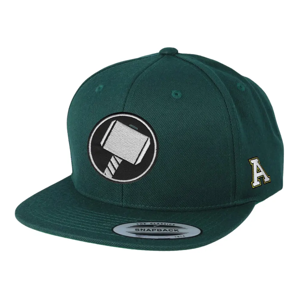 Structured Classic Snapback Different Under Brim Color 6 Panel Embroidery/Woven Logo Patch Front Left Side Custom Label Inside 1