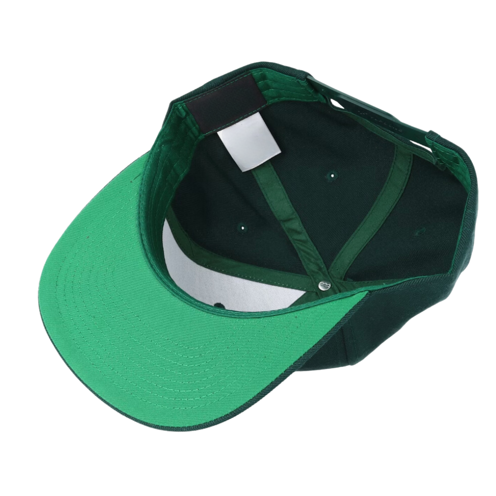 Structured Classic Snapback Different Under Brim Color 6 Panel Embroidery/Woven Logo Patch Front Left Side Custom Label Inside 2