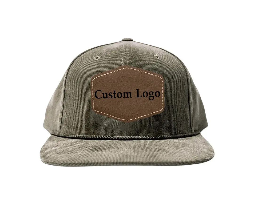 Structured Hiphop Custom Corduroy Snapback Caps Wholesale Flat Cap High Quality 6 Panels Adjustable Size Classic Snapback Caps 1