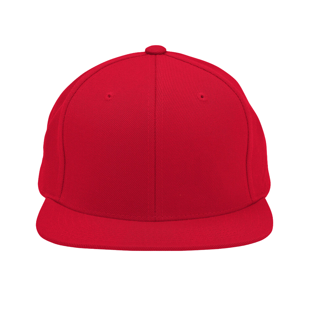 Structured/Unstructured Classic Snapback 6 Panel Red Solid Color Embroidery Logo Flat Brim Plastic Single Row Buckle Unisex OEM 3