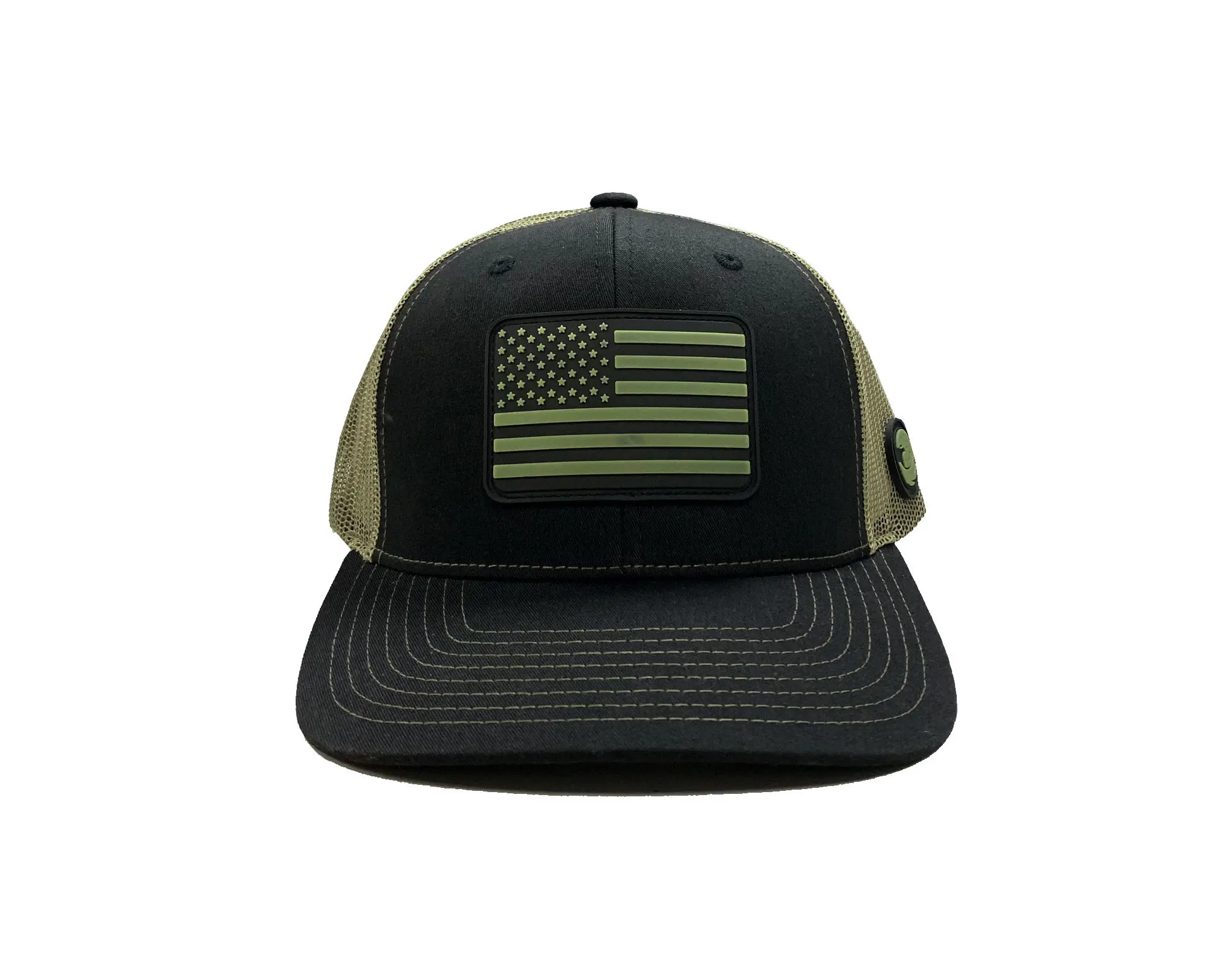 Support Samples Mix Olive/Black Color PVC-Rubber Logo High Quality Outdoor Wholesale Outdoor Trucker Hat for Men Women 1