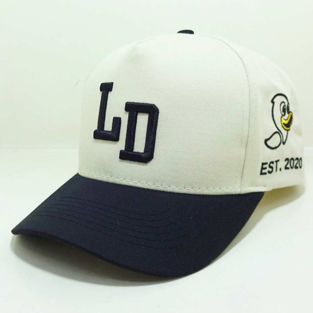 Top-notch Embroidered Two-tone Baseball Caps 5 Panel Curved Brim Flat Logo On Back Curved Part Adjustable Snapback Vietnam Hats 3