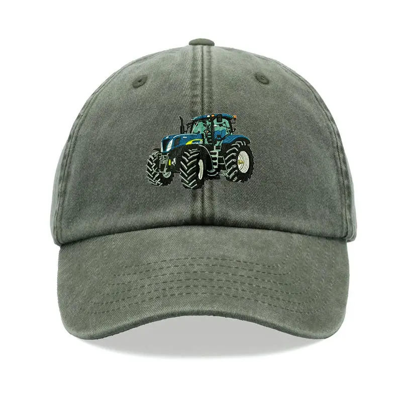 Tractor Embroidery Design Vietnam Made Baseball Caps Washed Cotton Adjustable Dad Hat For Farmer Man Women Casual Promotion L01