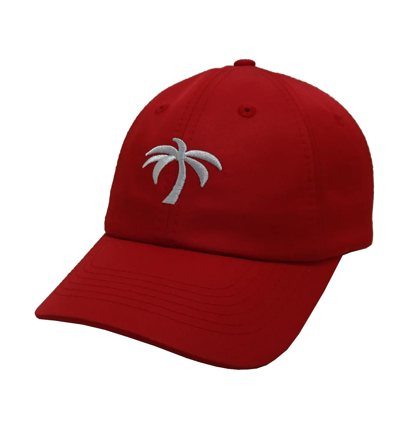 Tree Embroidery Red Color 6-Panel Curved Brim High Quality Low Profile 65% Cotton and 35% Polyester Fabric Baseball Cap 2