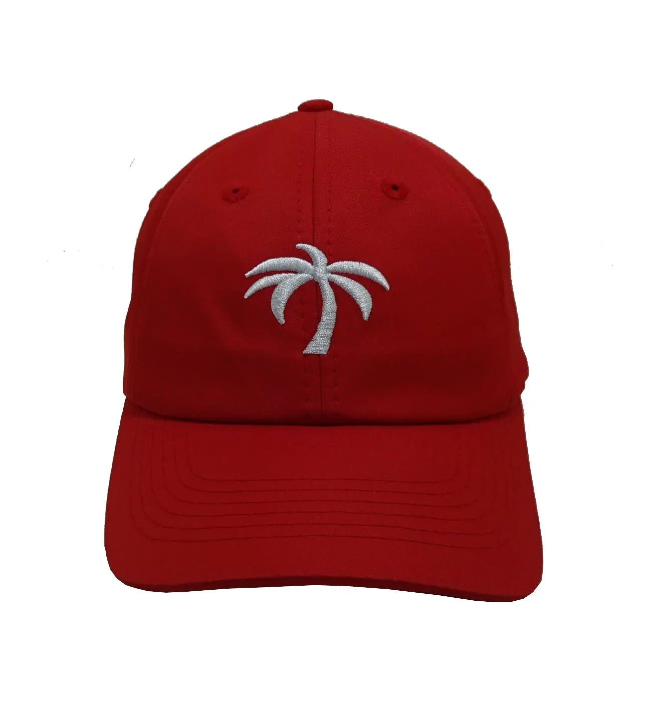Tree Embroidery Red Color 6-Panel Curved Brim High Quality Low Profile 65% Cotton and 35% Polyester Fabric Baseball Cap 1