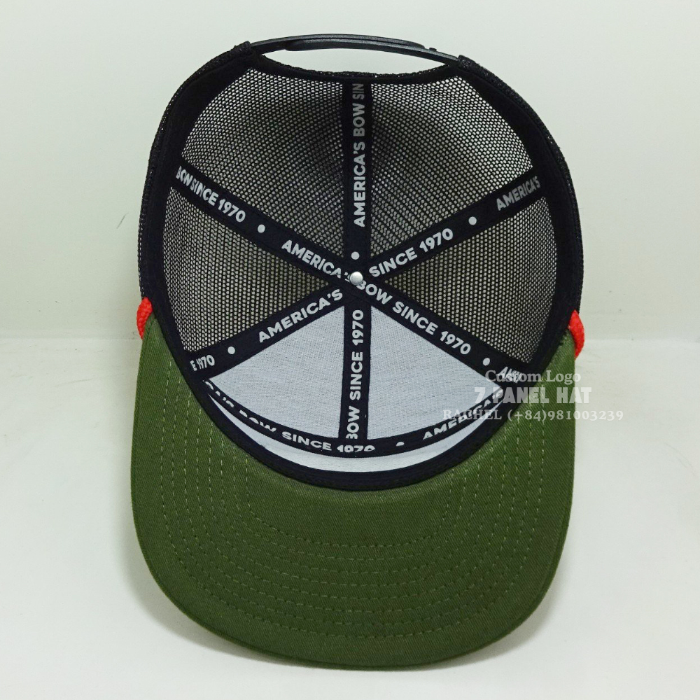 Trendy PVC Rubber Logo Patch Trucker Rope Hats 7 Panel Flat Brim Printed Inner Tapes Adjustable Snapback Vietnam Headwear Unisex 6