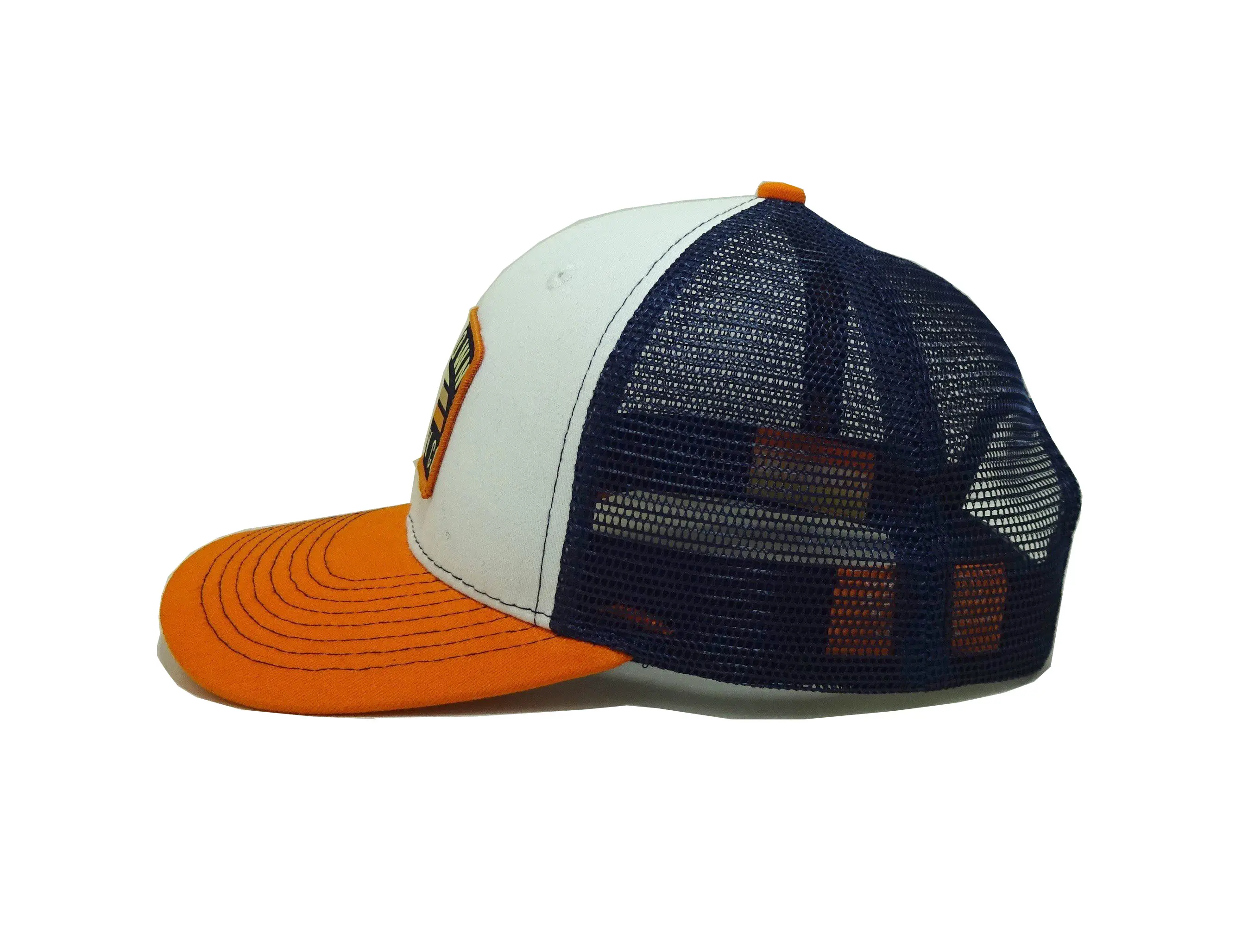 Tri Color Sundown Logo Trucker Hats Custom Snapback Caps Custom Woven Patch Vietnam Promotional Hat 3