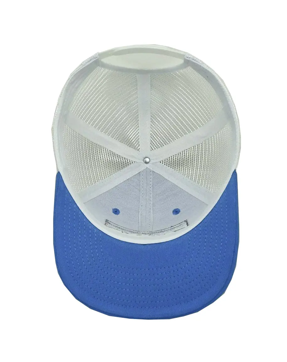 Trucker Cap for Man Medium Profile Blue Color Structured Trucker Hat Curved Brim Cap in Vietnam Factory 4