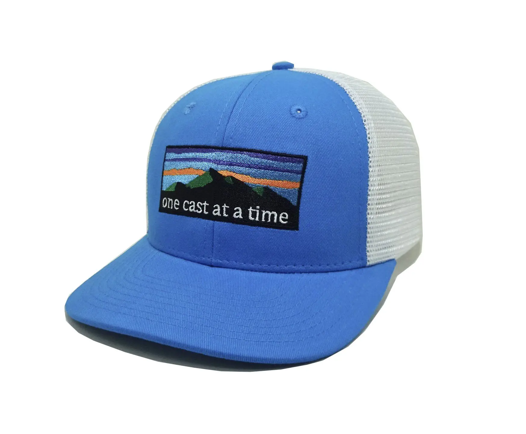 Trucker Cap for Man Medium Profile Blue Color Structured Trucker Hat Curved Brim Cap in Vietnam Factory 2