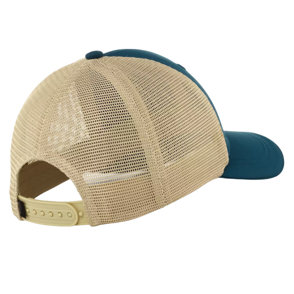 Trucker Hat 6 Panel Gorras Structured Custom Hats Caps Embroidered Woven Patch Teal/Caramel Breathable Mesh Adjustable Size OEM 6