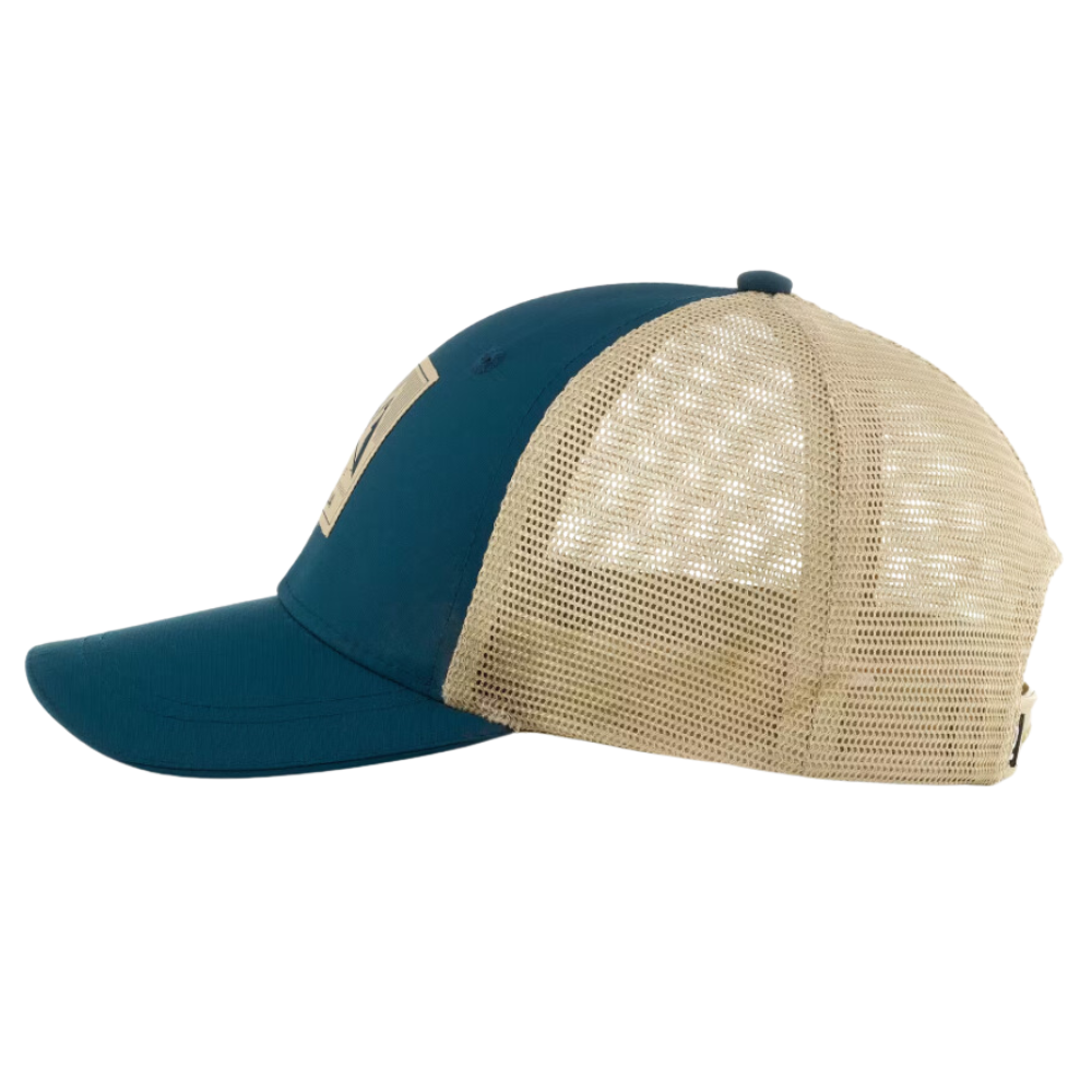 Trucker Hat 6 Panel Gorras Structured Custom Hats Caps Embroidered Woven Patch Teal/Caramel Breathable Mesh Adjustable Size OEM 3