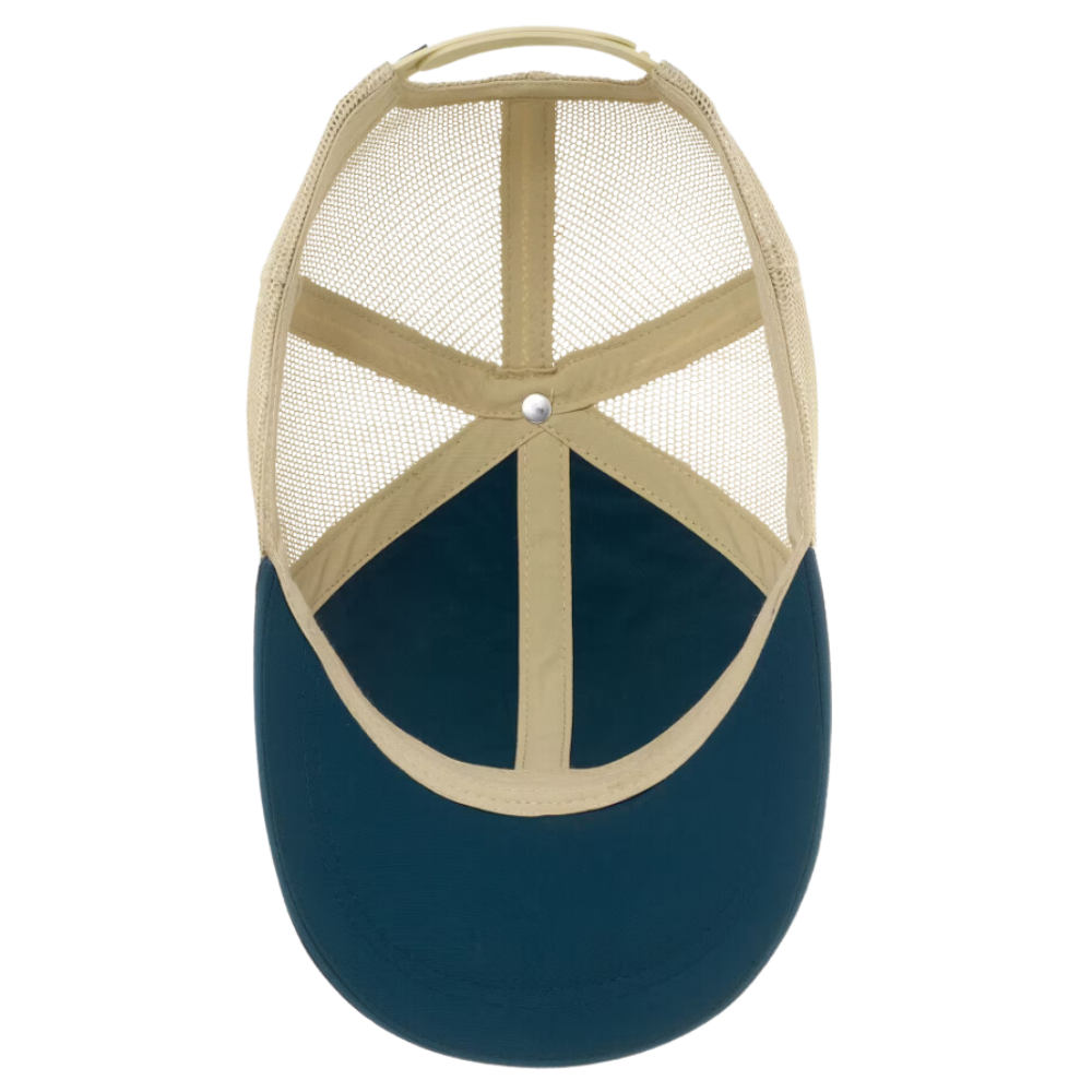 Trucker Hat 6 Panel Gorras Structured Custom Hats Caps Embroidered Woven Patch Teal/Caramel Breathable Mesh Adjustable Size OEM 5