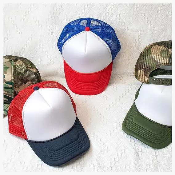Trucker Hat Designer Splice Color Sport Waterproof Nylon Camp 5 Panel Cap Custom Baseball Trendy Polyester Baseball Sna 6