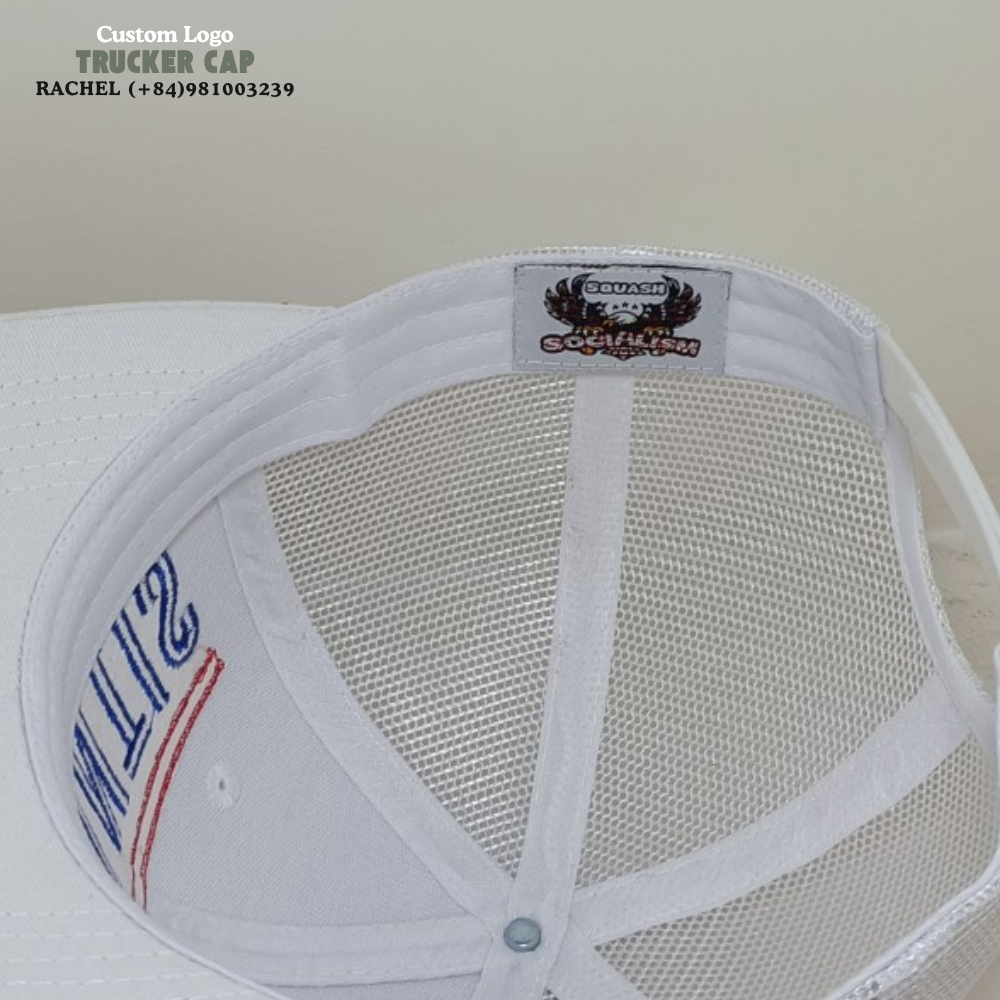 Trucker Hats 6 Panel Gorras 2D Embroidered Logo Structured Caps Slightly Curved Brim Private Label Tag On Sweatband Snapback OEM 7