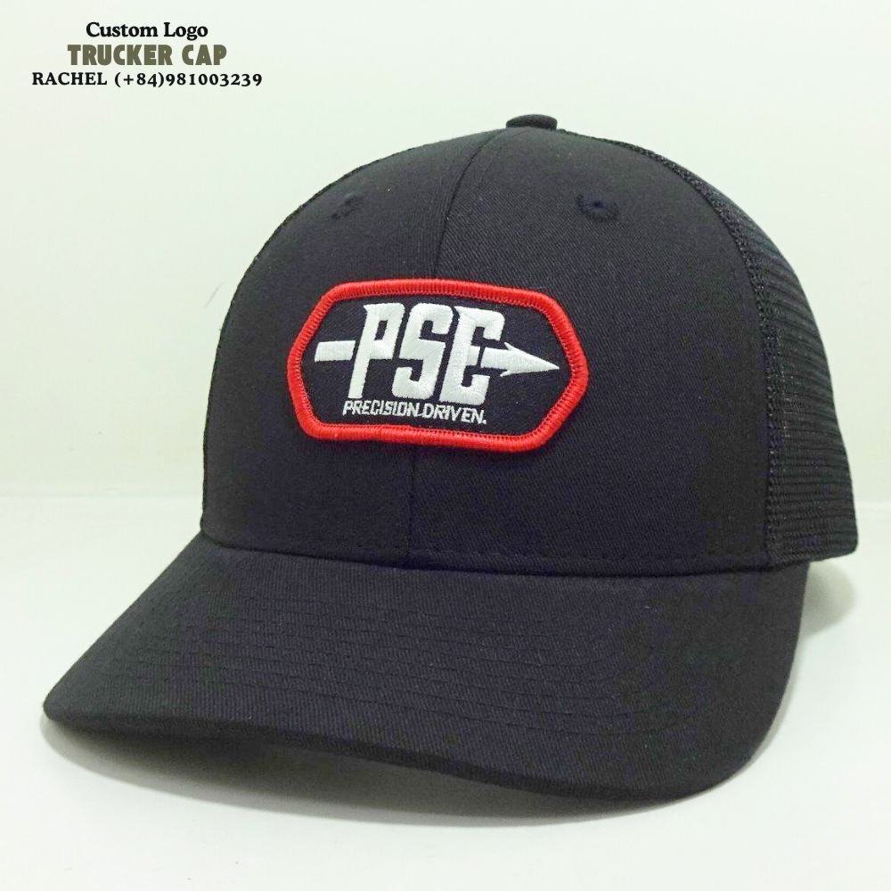 Trucker Hats 6 Panels Structured Gorras Embroidered Logo Printed Inner Tapes Curved Brim Solid Color Black Adjustable Snapback 2