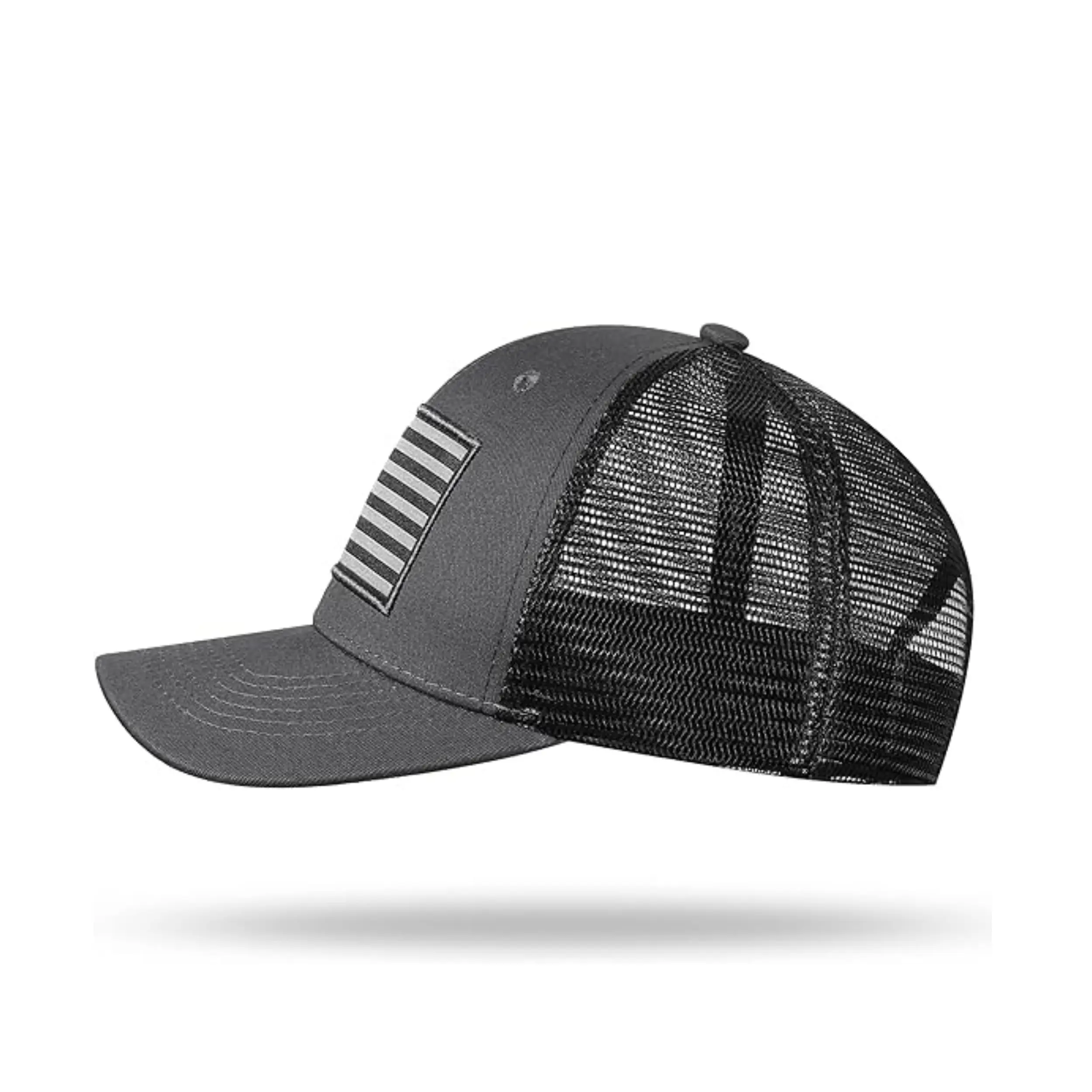 Trucker Hats High Quality Custom National Flag Design 6 Panel Flat Brim Mens Sports Mesh Trucker Hat 3