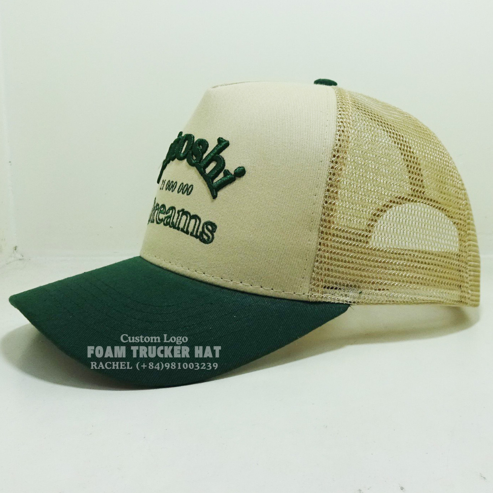 Two-tone Baseball Caps Foam Cotton Hats 5 Panel 3D Embroidered Logo Adjustable Snapback Closure Unisex Modern Styles Vietnam OEM 3