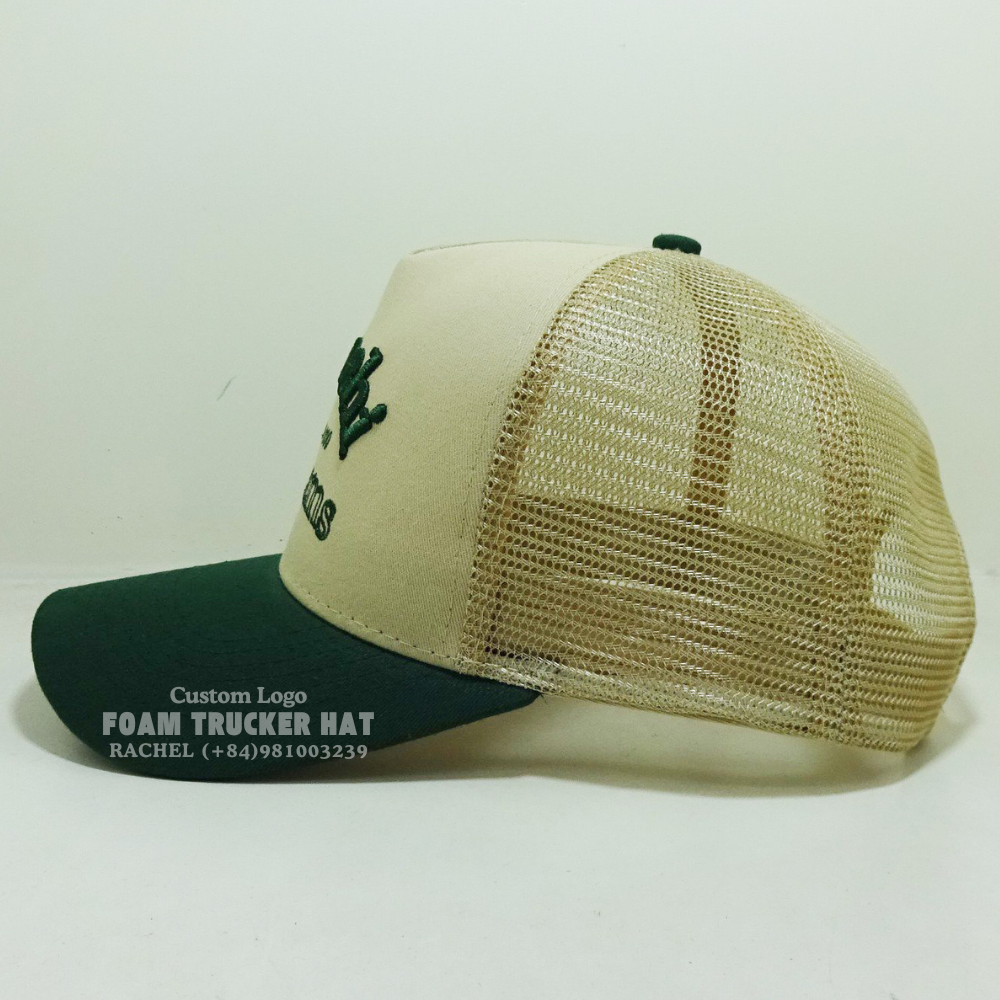 Two-tone Baseball Caps Foam Cotton Hats 5 Panel 3D Embroidered Logo Adjustable Snapback Closure Unisex Modern Styles Vietnam OEM 4