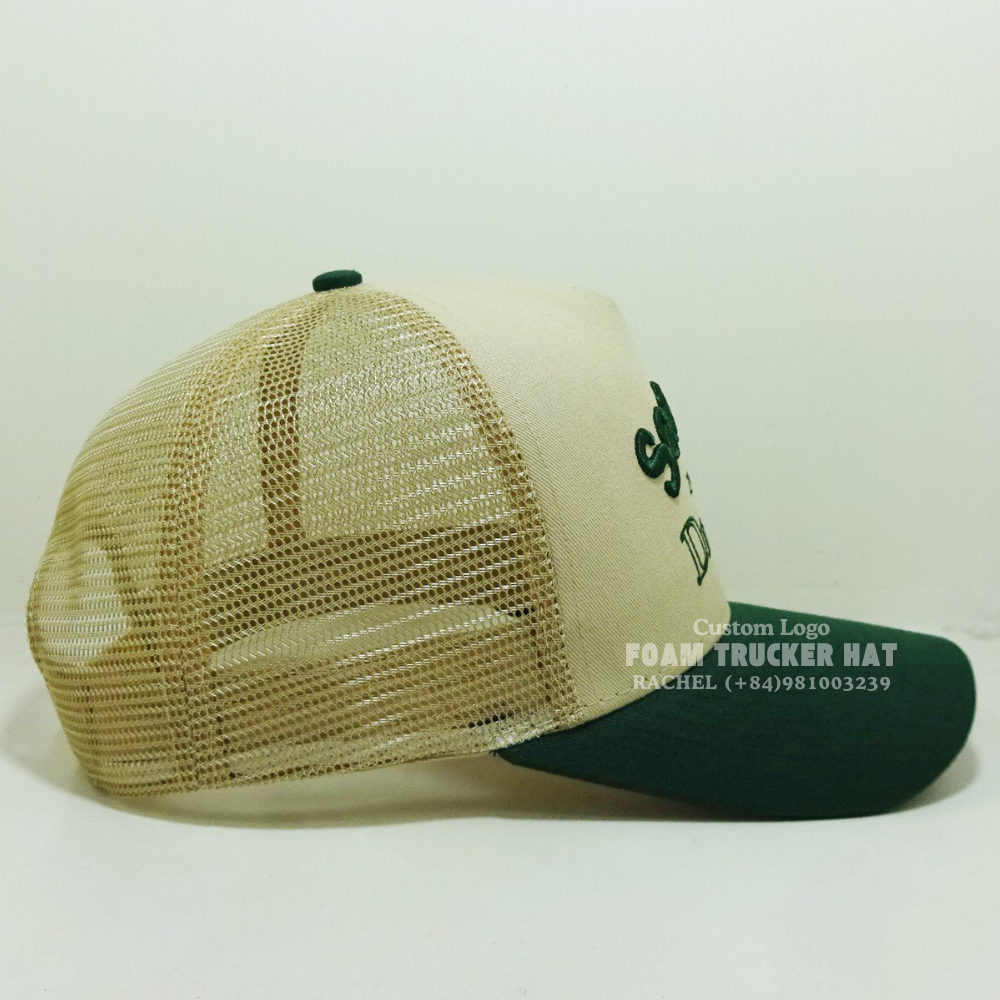Two-tone Baseball Caps Foam Cotton Hats 5 Panel 3D Embroidered Logo Adjustable Snapback Closure Unisex Modern Styles Vietnam OEM 5