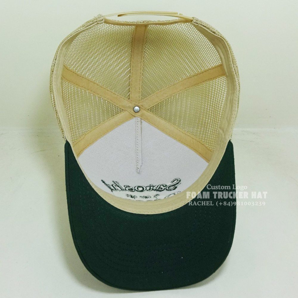 Two-tone Baseball Caps Foam Cotton Hats 5 Panel 3D Embroidered Logo Adjustable Snapback Closure Unisex Modern Styles Vietnam OEM 6